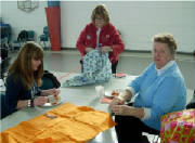 The blanket-making party at the Y in Parma. Me ...